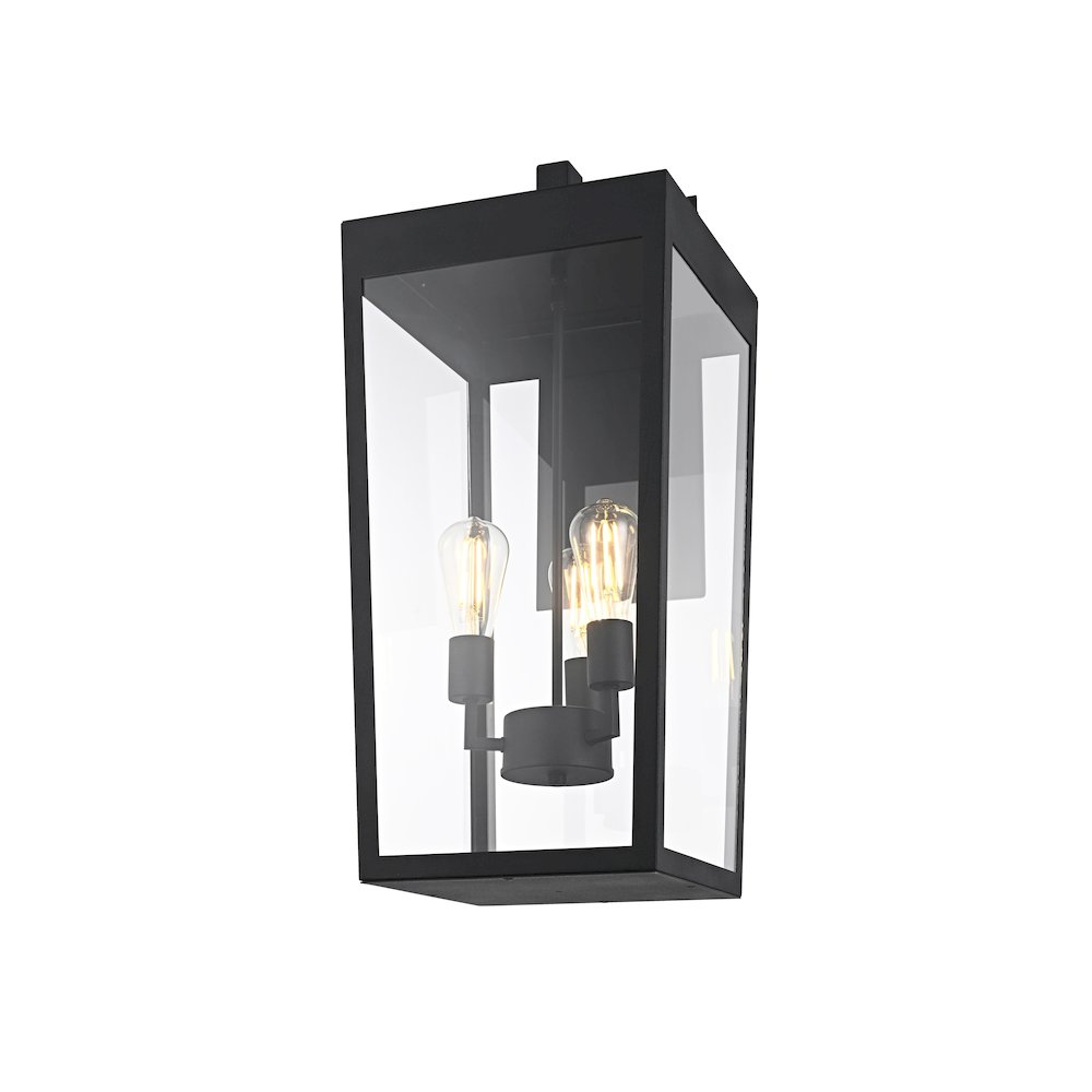 William 12 Inch Outdoor Wall Sconce In Black. Picture 3