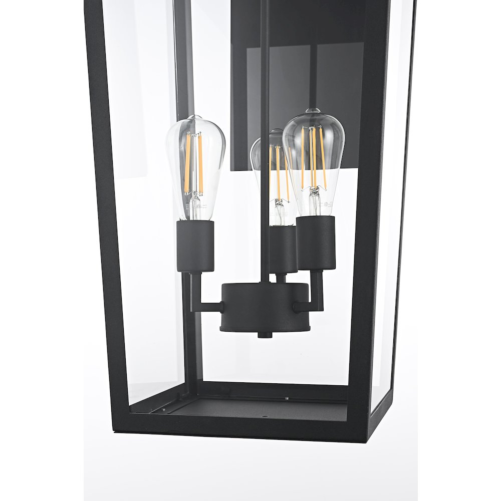 William 12 Inch Outdoor Wall Sconce In Black. Picture 6