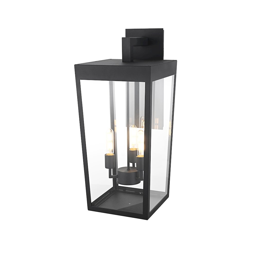 William 12 Inch Outdoor Wall Sconce In Black. Picture 7