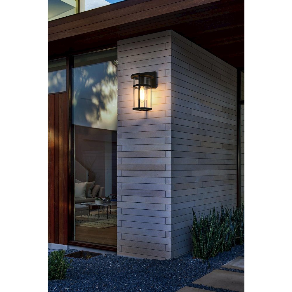 Henrik 6 Inch Outdoor Wall Sconce In Black. Picture 2