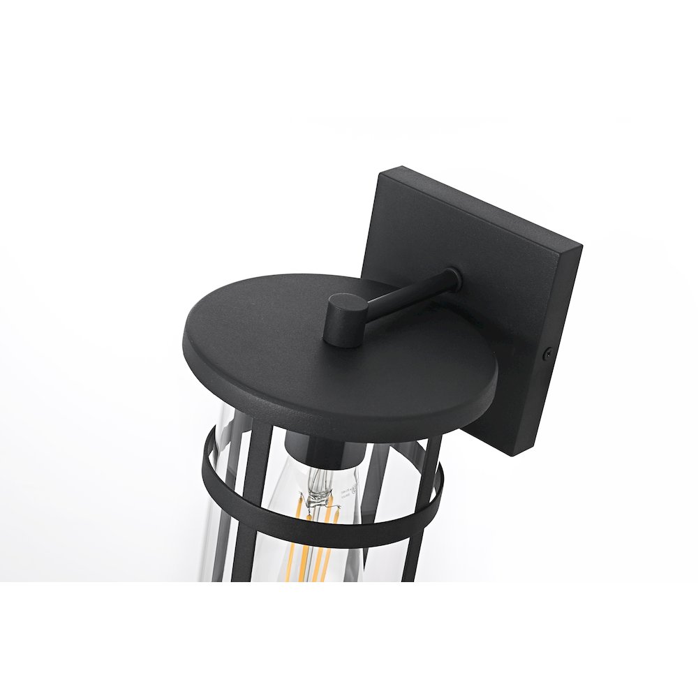 Henrik 6 Inch Outdoor Wall Sconce In Black. Picture 4
