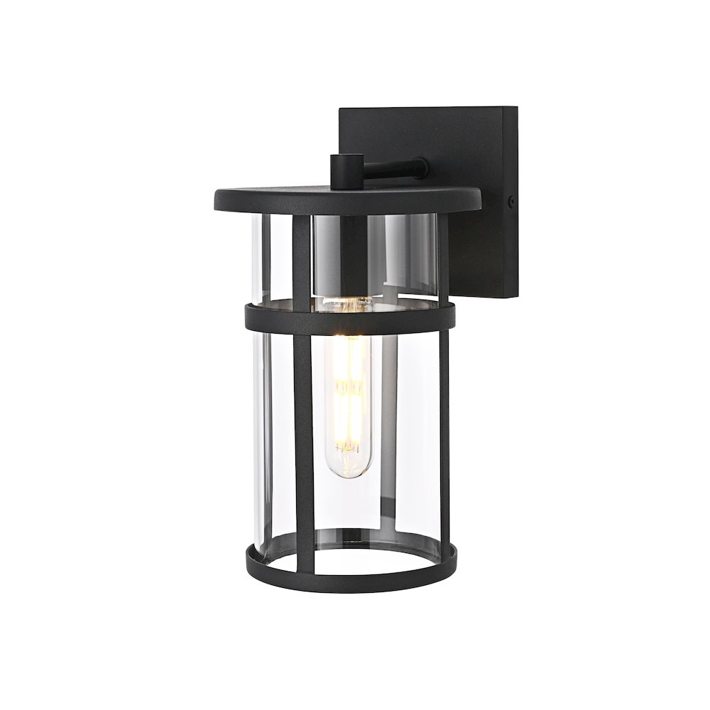 Henrik 6 Inch Outdoor Wall Sconce In Black. Picture 7