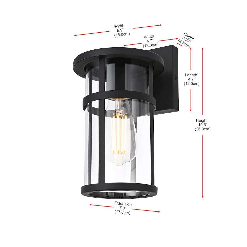 Henrik 6 Inch Outdoor Wall Sconce In Black. Picture 8