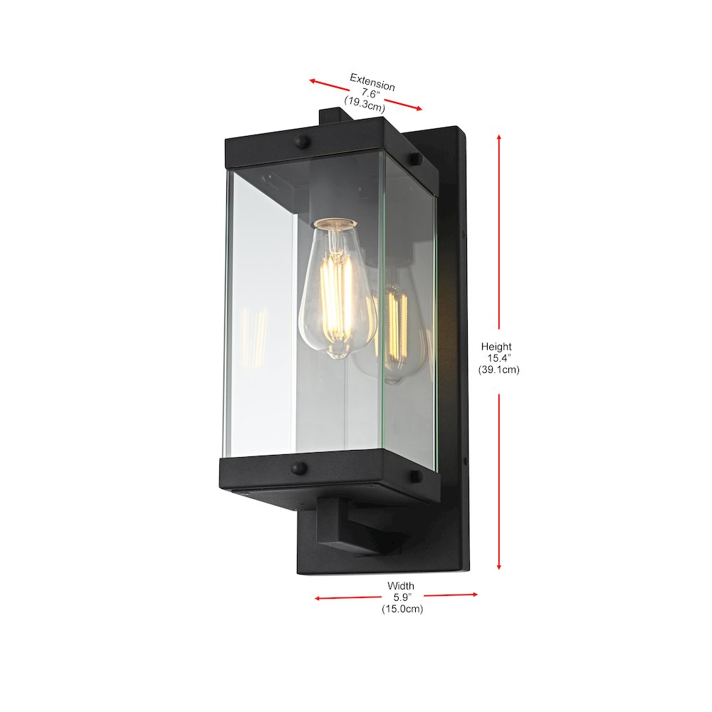 Julien 6 Inch Outdoor Wall Sconce In Black. Picture 8