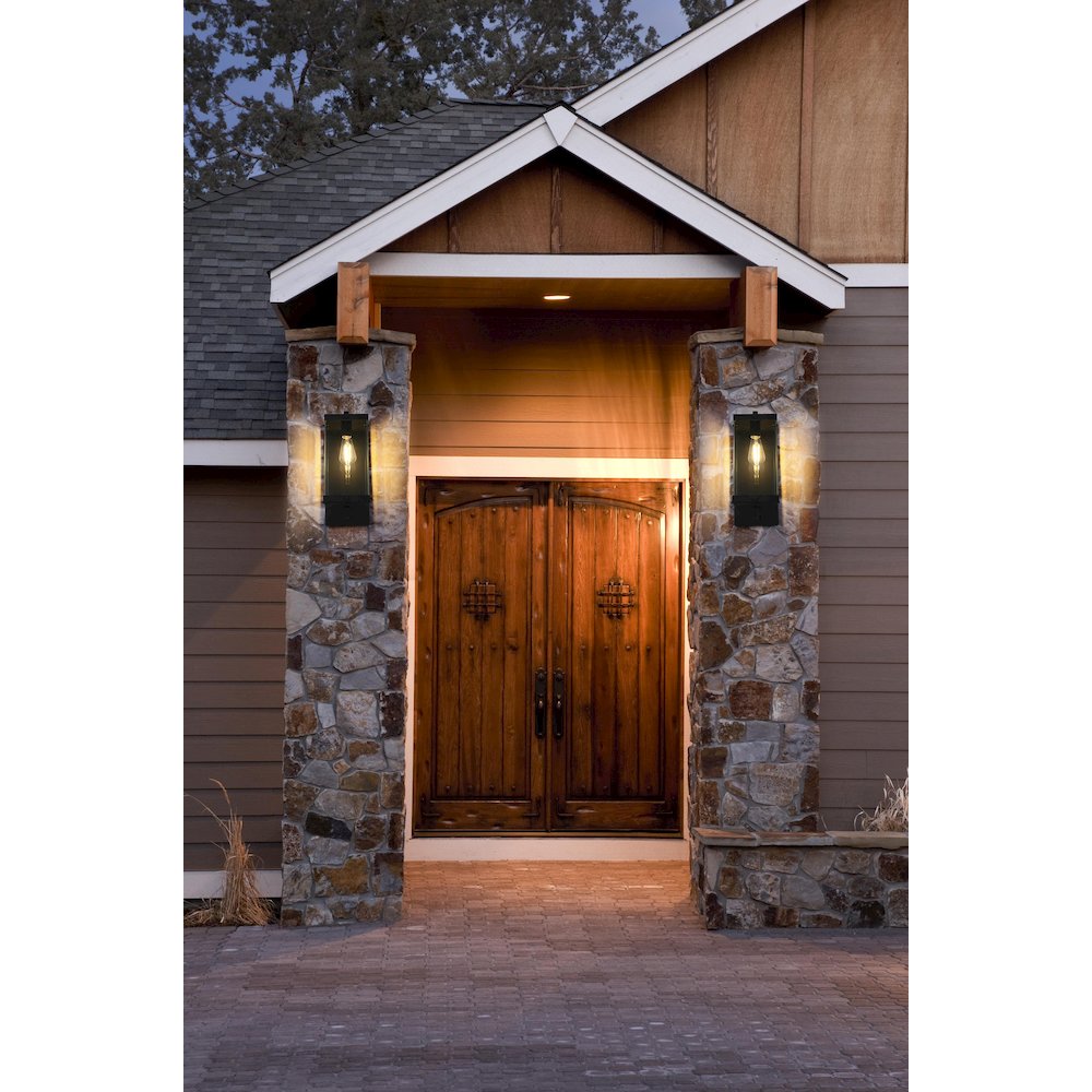 Julien 7 Inch Outdoor Wall Sconce In Black. Picture 2