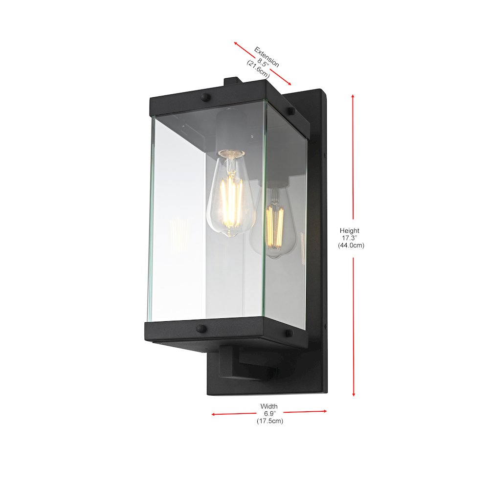 Julien 7 Inch Outdoor Wall Sconce In Black. Picture 8