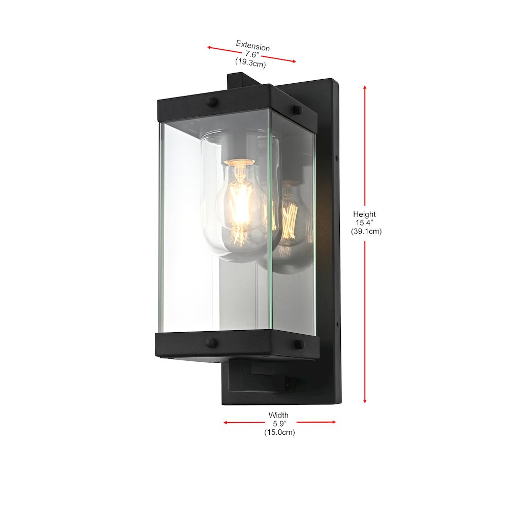 Keaton 6 Inch Outdoor Wall Sconce In Black. Picture 8