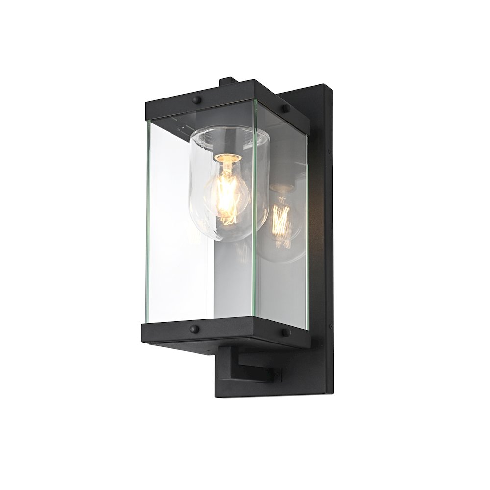 Keaton 7 Inch Outdoor Wall Sconce In Black. Picture 3