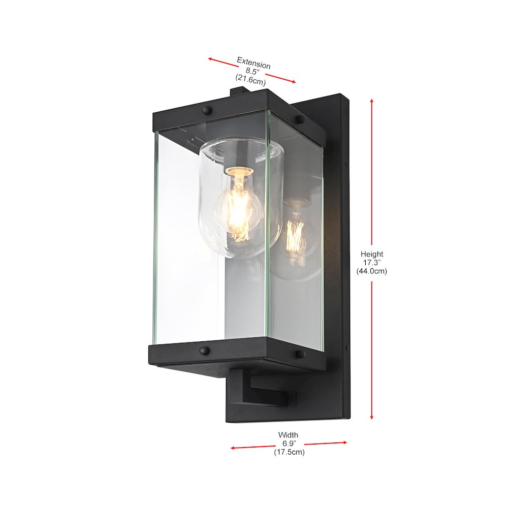Keaton 7 Inch Outdoor Wall Sconce In Black. Picture 8