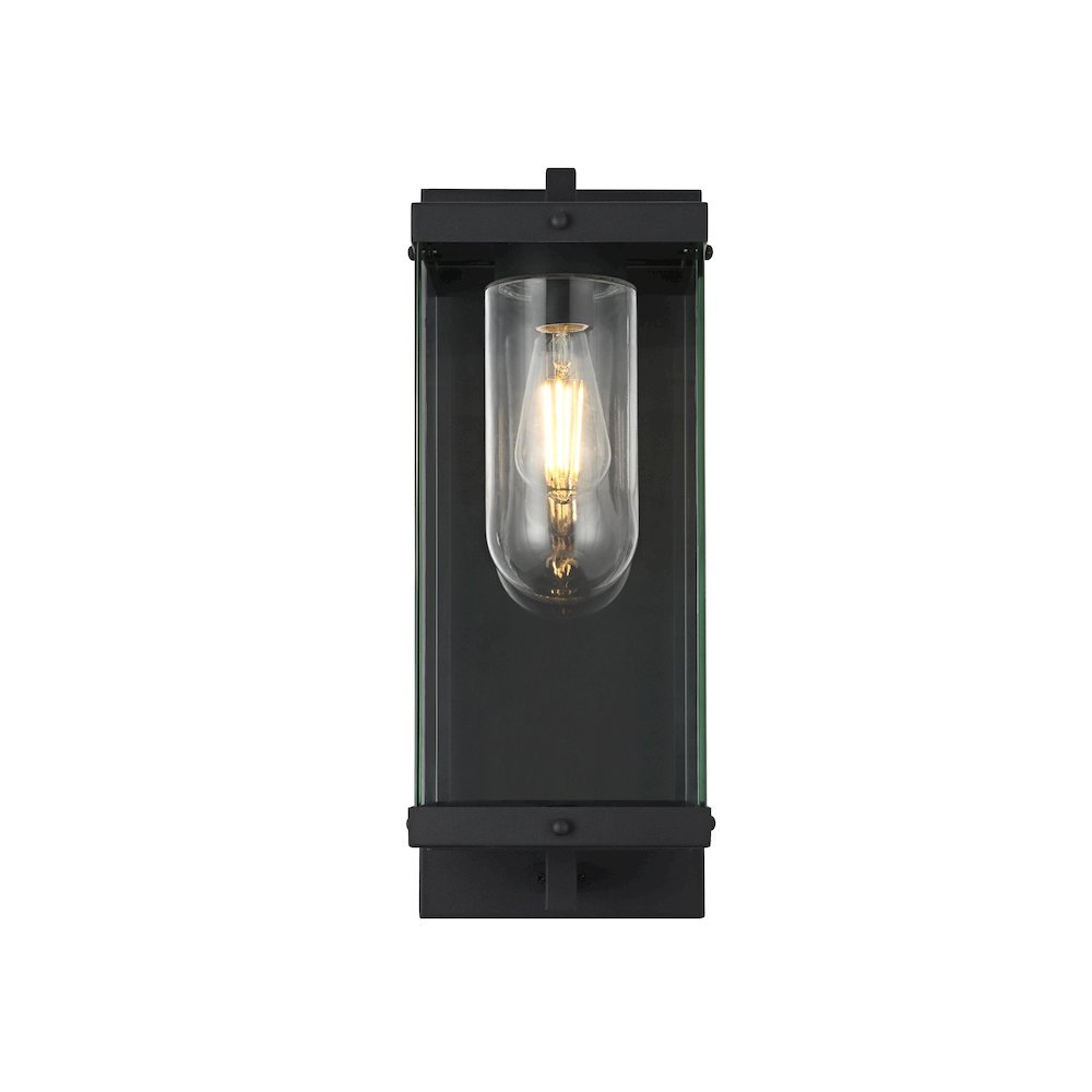 Keaton 8 Inch Outdoor Wall Sconce In Black. Picture 1