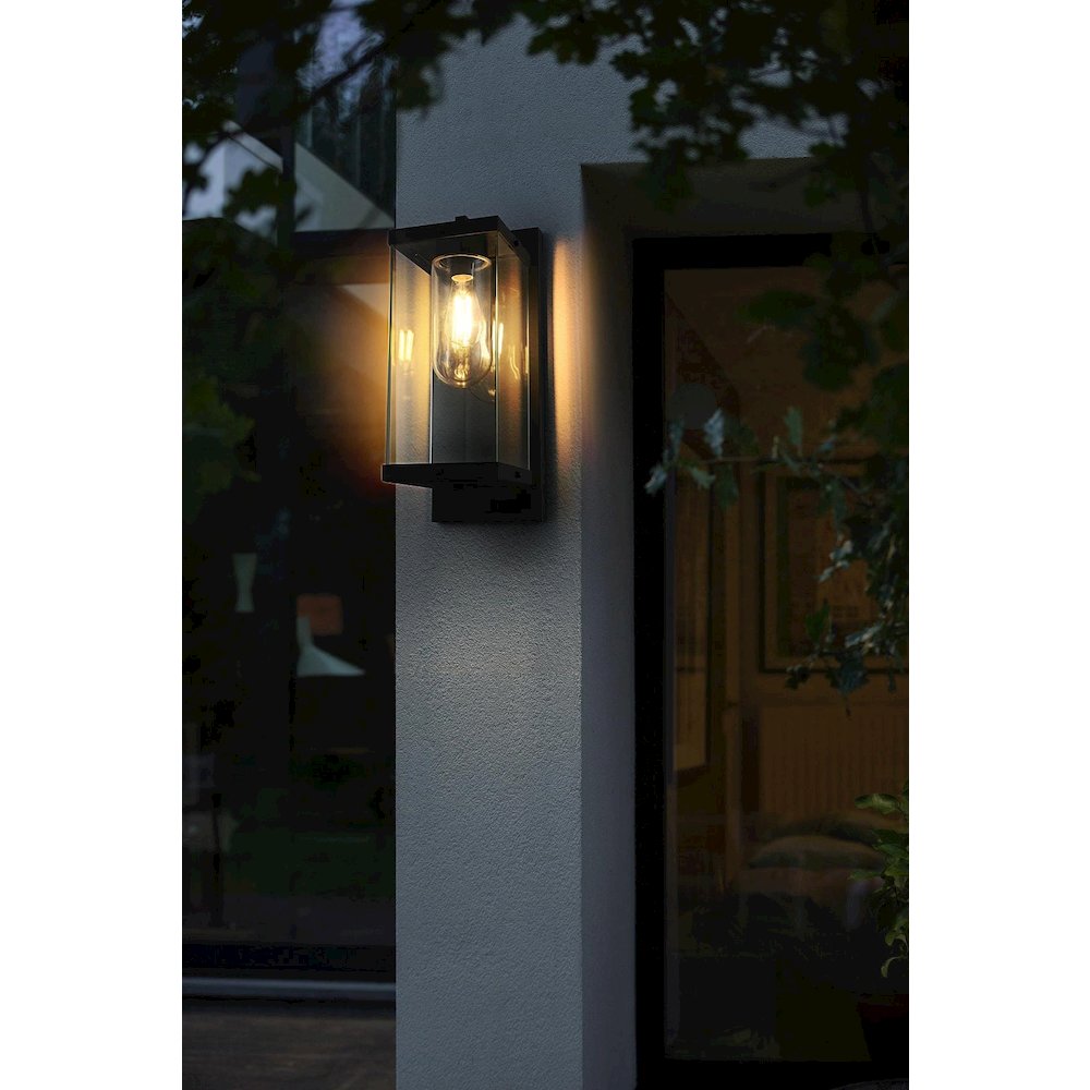 Keaton 8 Inch Outdoor Wall Sconce In Black. Picture 2