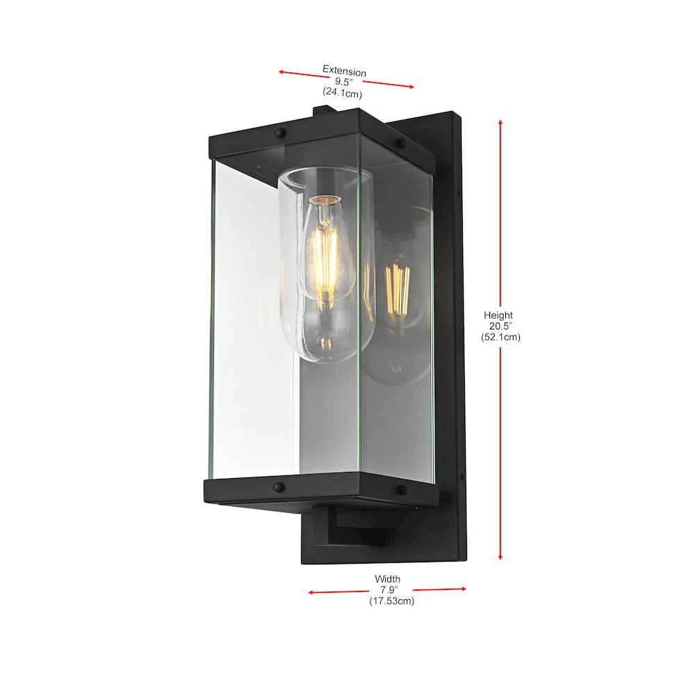 Keaton 8 Inch Outdoor Wall Sconce In Black. Picture 8