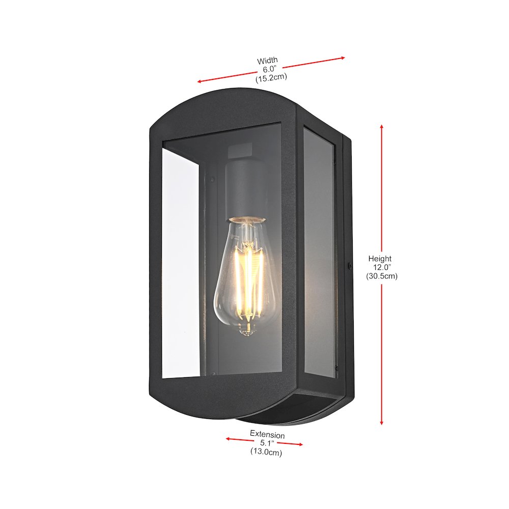 Miles 6 Inch Outdoor Wall Sconce In Black. Picture 8