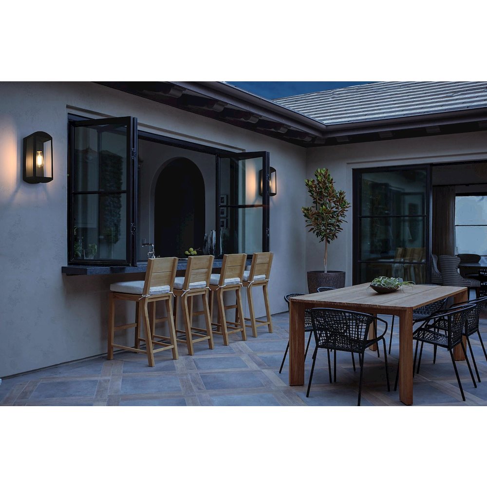 Miles 6 Inch Outdoor Wall Sconce In Black. Picture 2