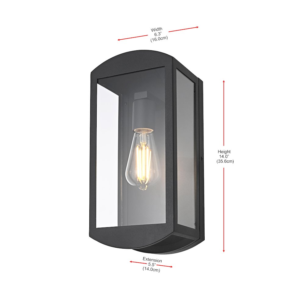 Miles 6 Inch Outdoor Wall Sconce In Black. Picture 8