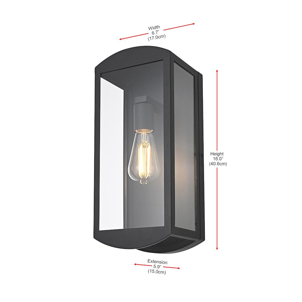 Miles 7 Inch Outdoor Wall Sconce In Black. Picture 8