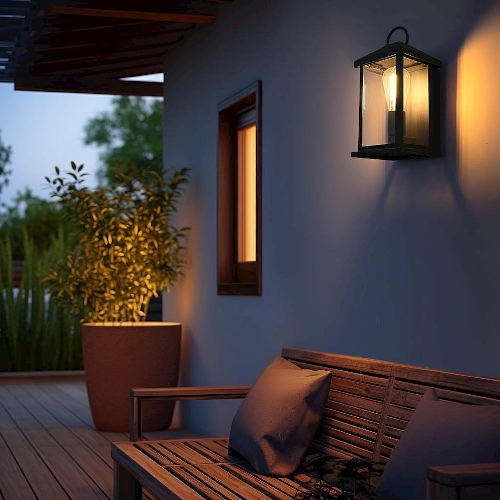 Neil 6 Inch Outdoor Wall Sconce In Black. Picture 2