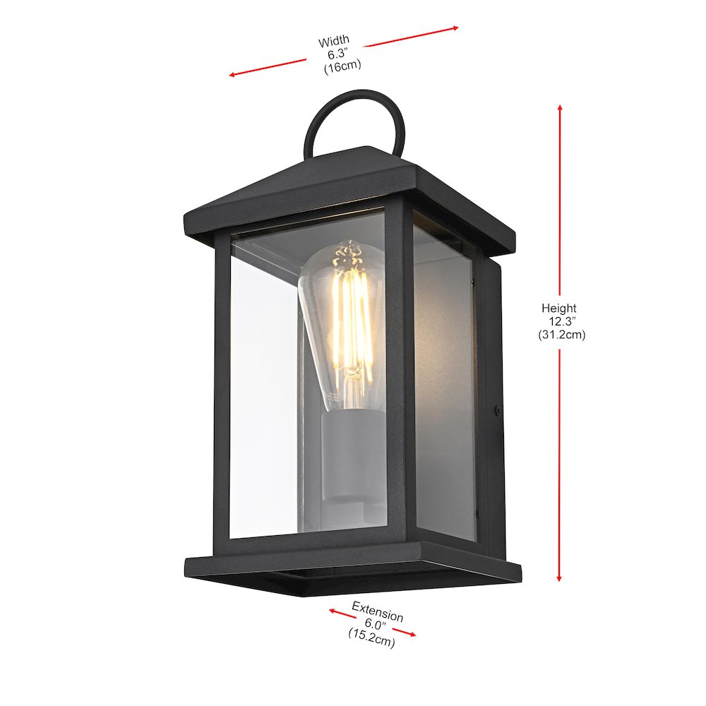 Neil 6 Inch Outdoor Wall Sconce In Black. Picture 8