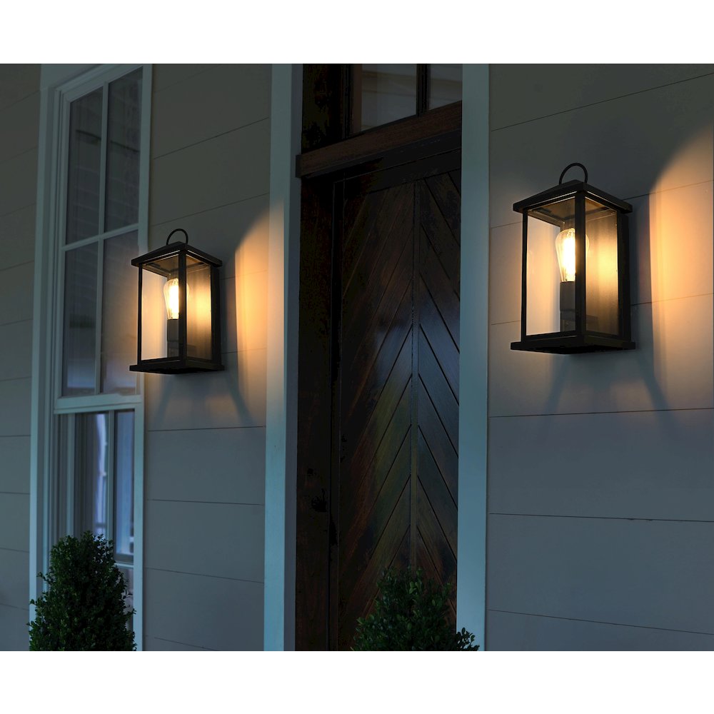 Neil 7 Inch Outdoor Wall Sconce In Black. Picture 2