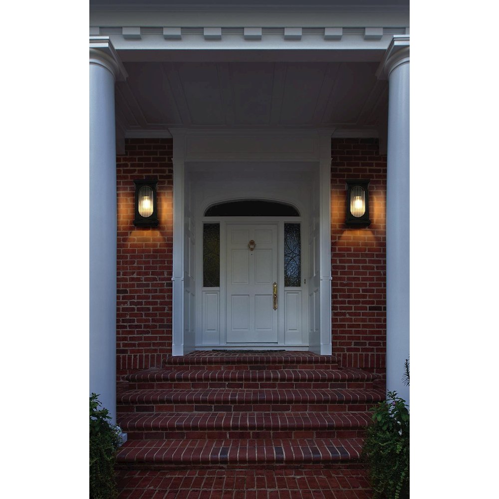 Neil 10 Inch Outdoor Wall Sconce In Black. Picture 2