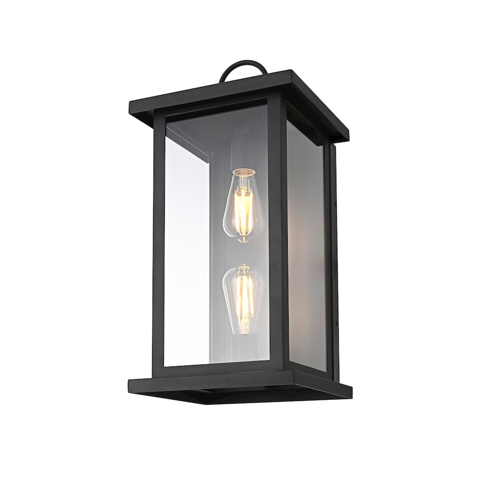 Neil 10 Inch Outdoor Wall Sconce In Black. Picture 3