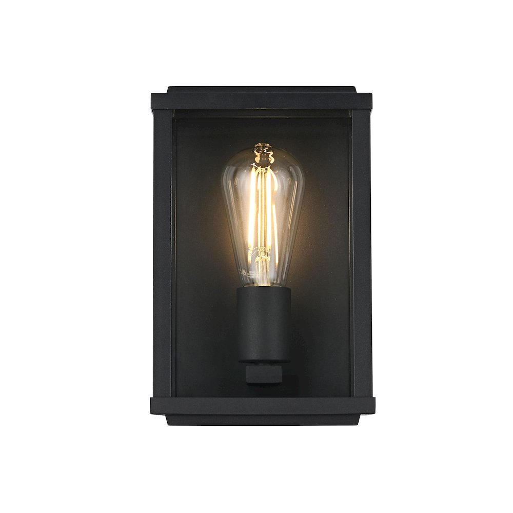 Santos 6 Inch Outdoor Wall Sconce In Black. Picture 1