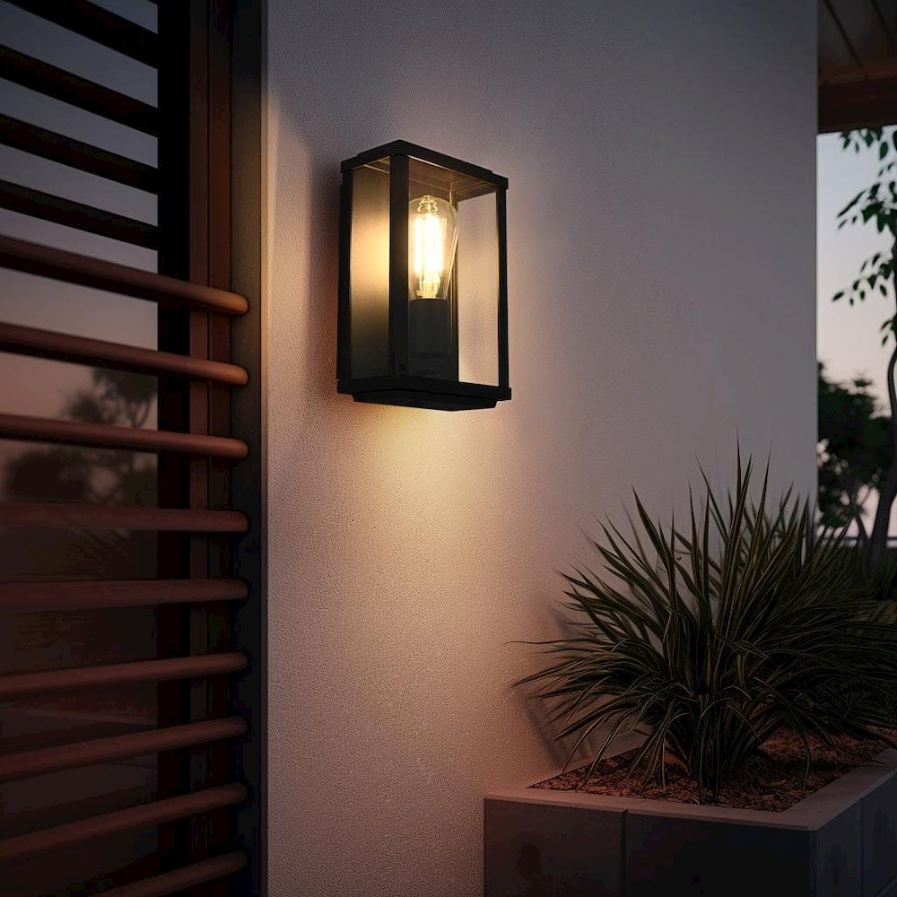 Santos 6 Inch Outdoor Wall Sconce In Black. Picture 2