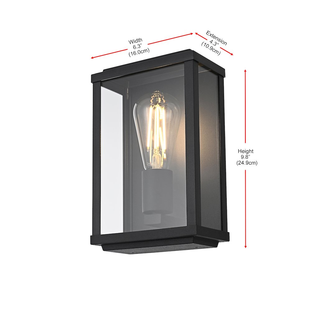 Santos 6 Inch Outdoor Wall Sconce In Black. Picture 8