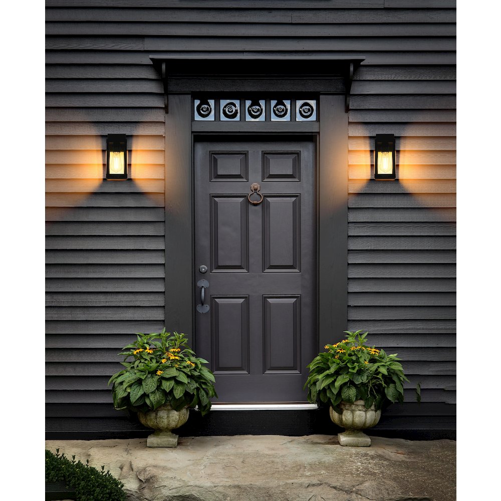Peter 4 Inch Outdoor Wall Sconce In Black. Picture 2