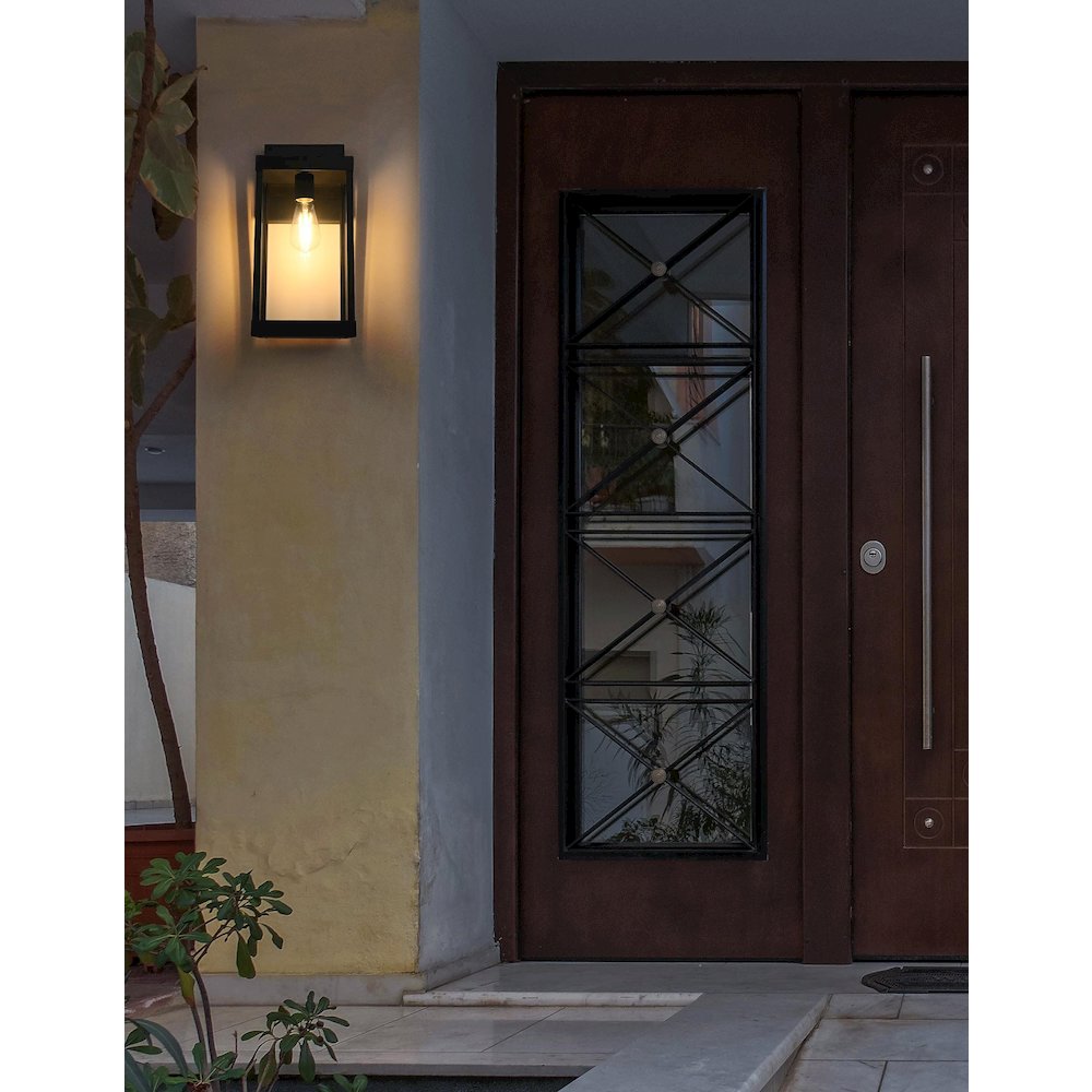 Peter 7 Inch Outdoor Wall Sconce In Black. Picture 2