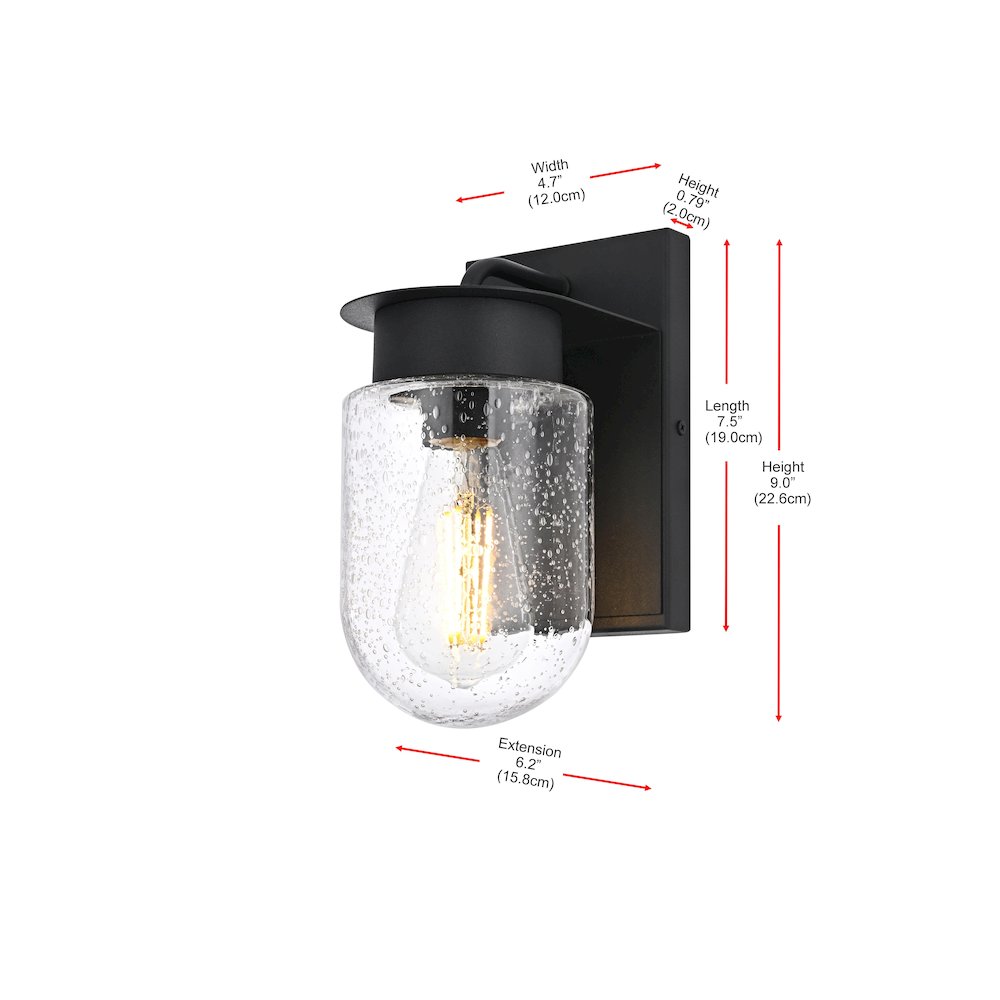 Rafael 5 Inch Outdoor Wall Sconce In Black. Picture 8