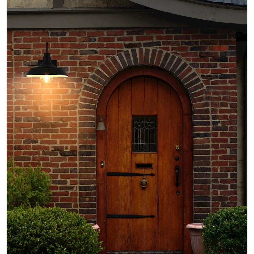 Rayan 14 Inch Outdoor Wall Sconce In Black. Picture 2