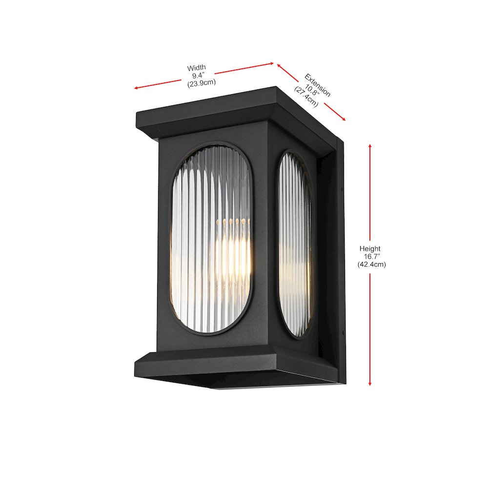 Sevyn 9 Inch Outdoor Wall Sconce In Black. Picture 8
