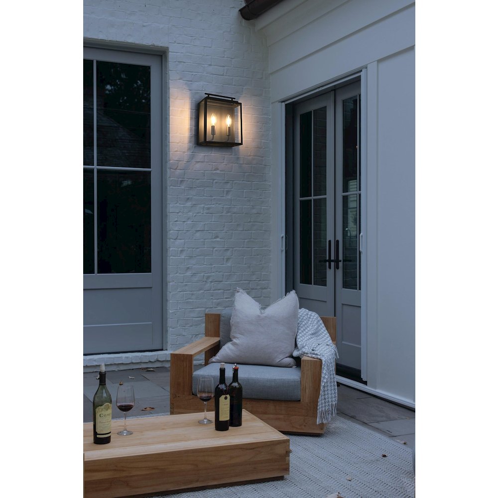 Valentin 9 Inch Outdoor Wall Sconce In Black. Picture 2