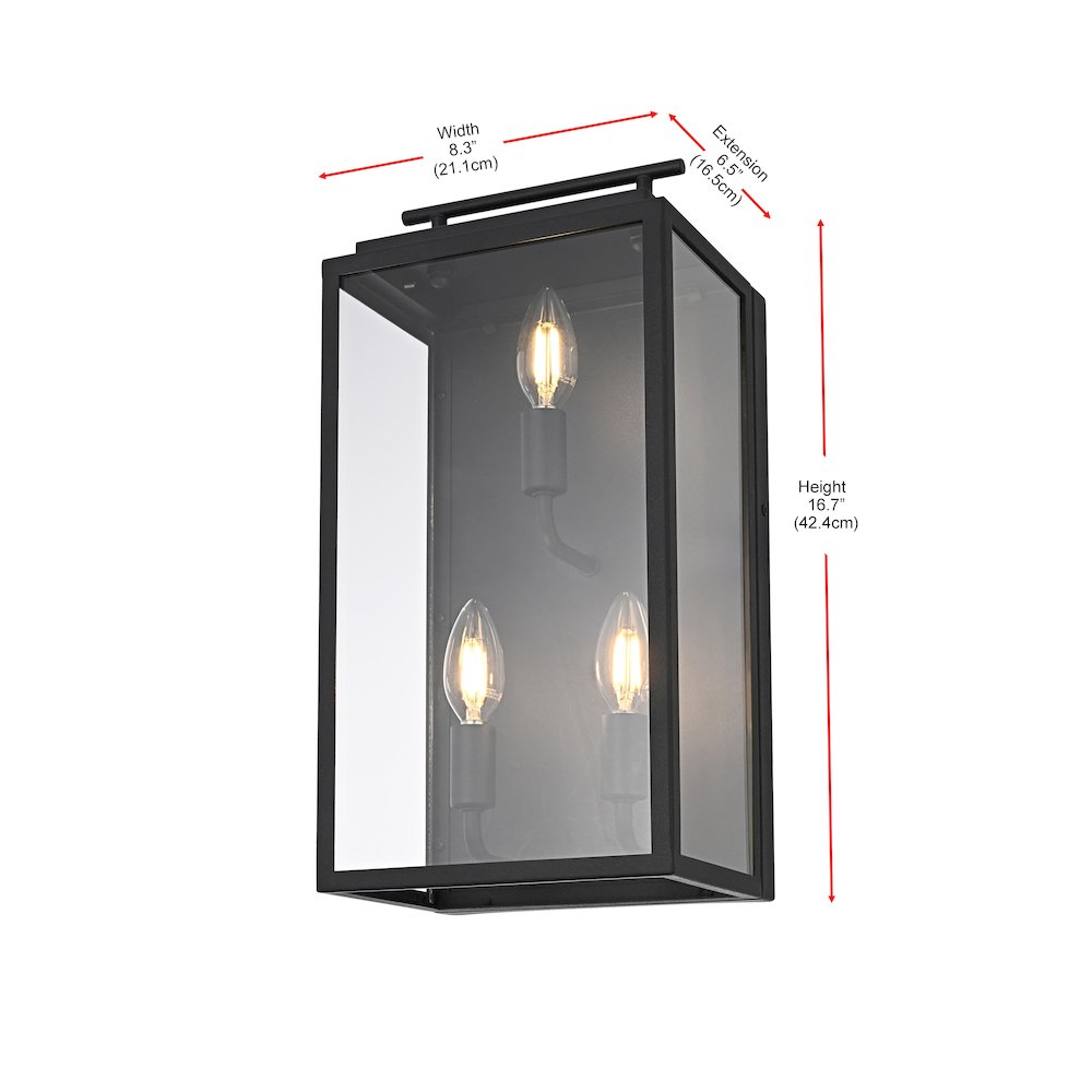Valentin 8 Inch Outdoor Wall Sconce In Black. Picture 8