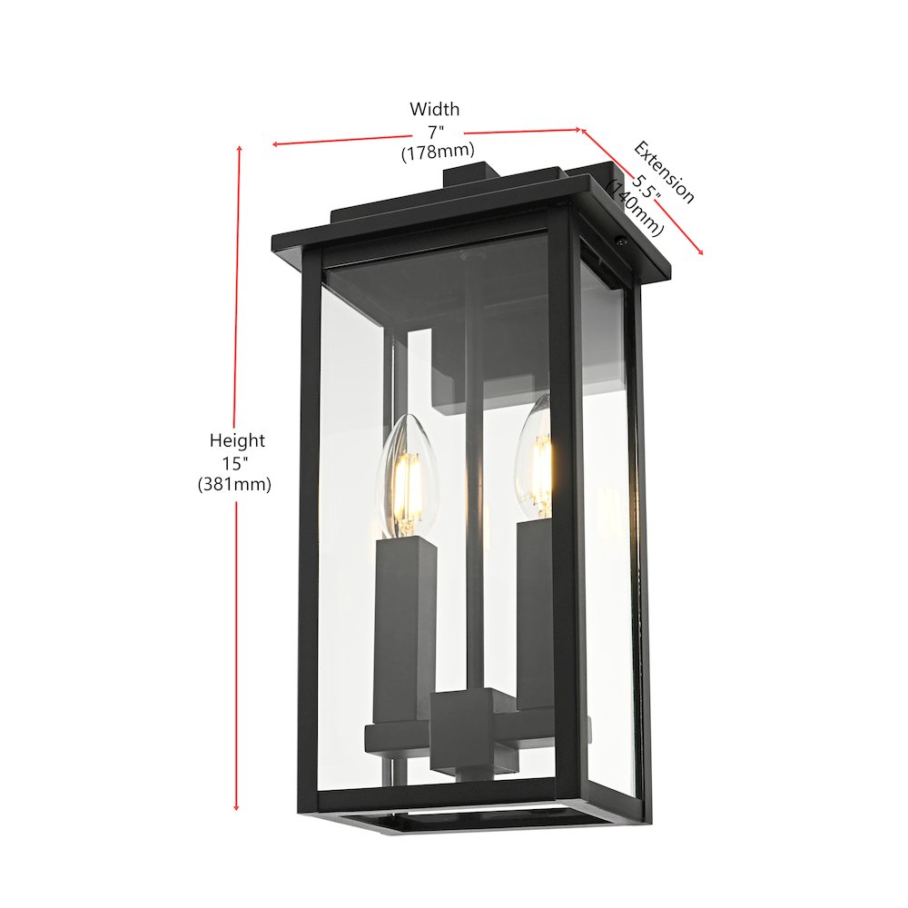 Kaysen 7 inch Outdoor Wall Sconce in Black. Picture 8