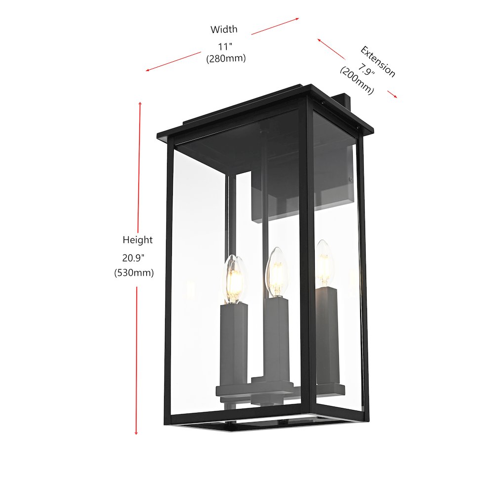 Kaysen 11 inch Outdoor Wall Sconce in Black. Picture 8