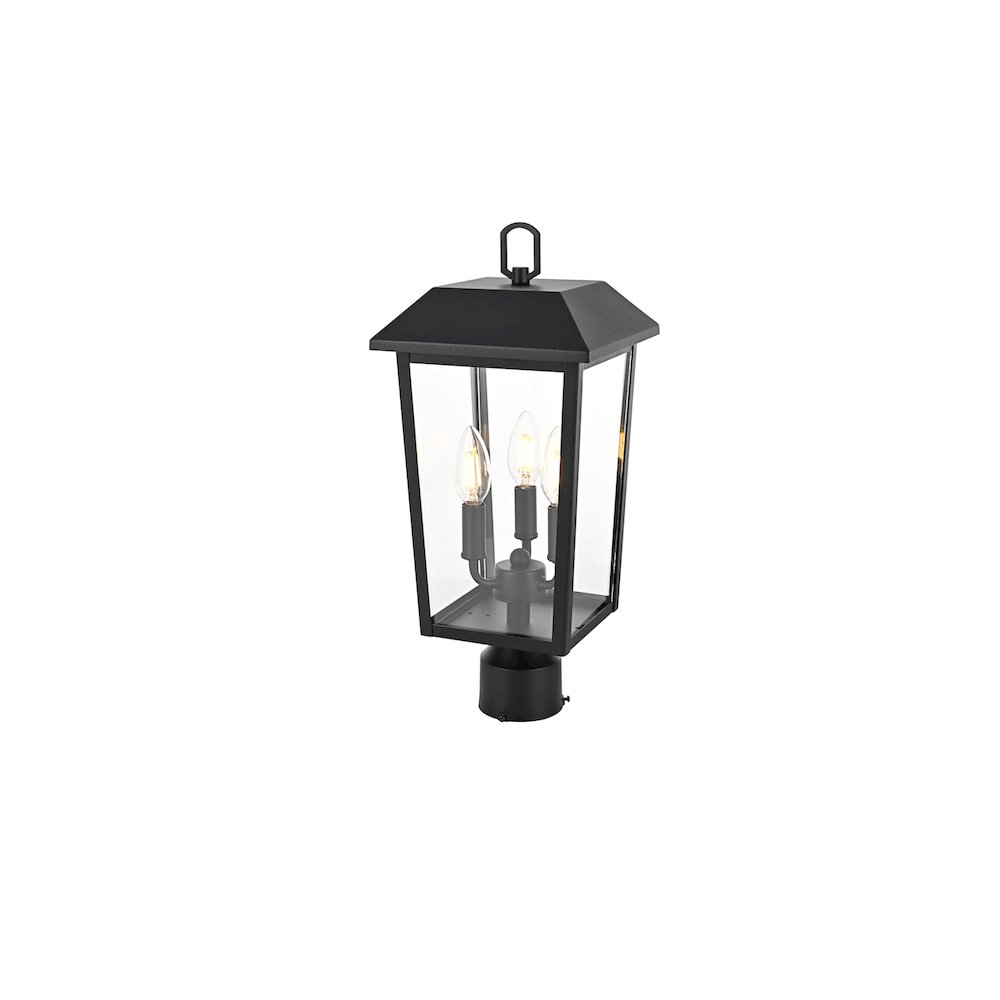 Riggs 8 x 18 inch Outdoor Post Light in Black. Picture 2