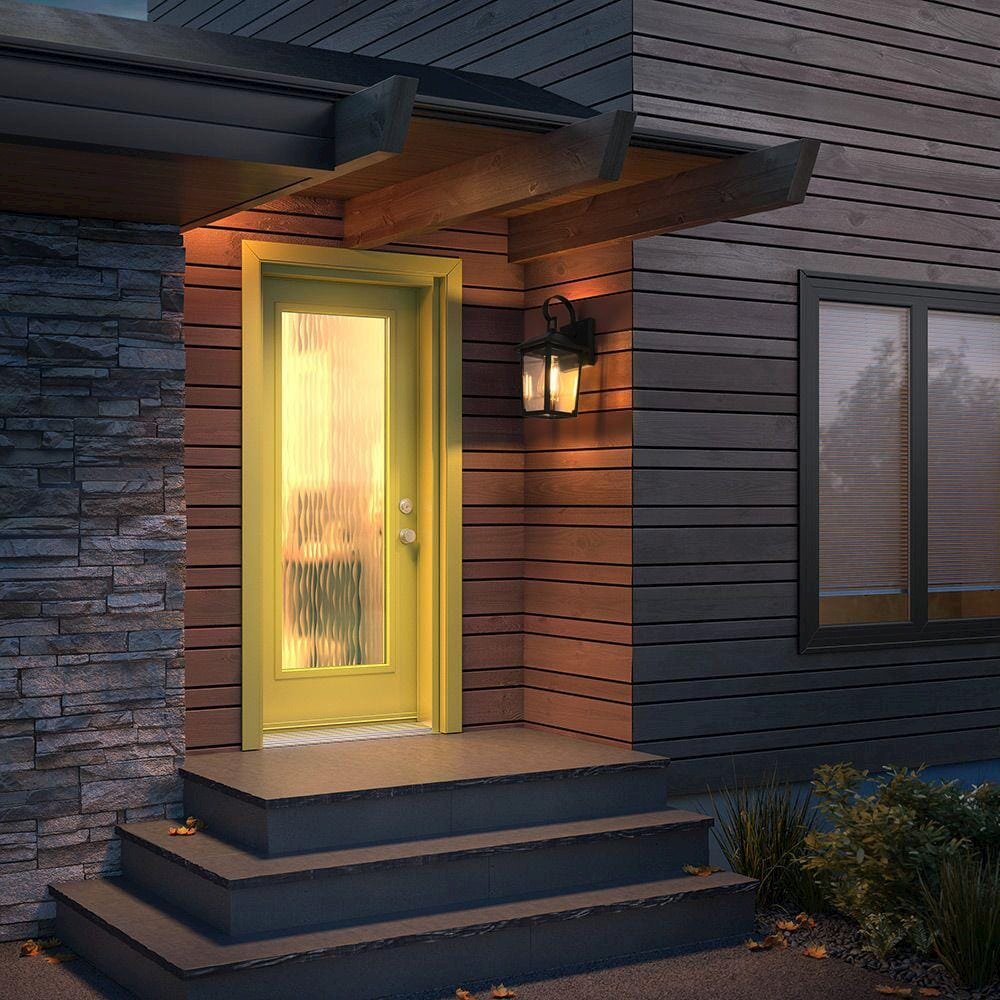 Riggs 5.5 inch Outdoor Wall Sconce in Black. Picture 2