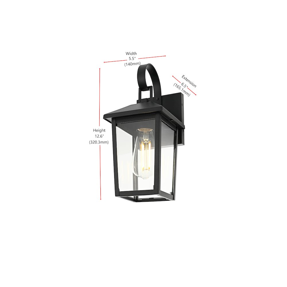 Riggs 5.5 inch Outdoor Wall Sconce in Black. Picture 8