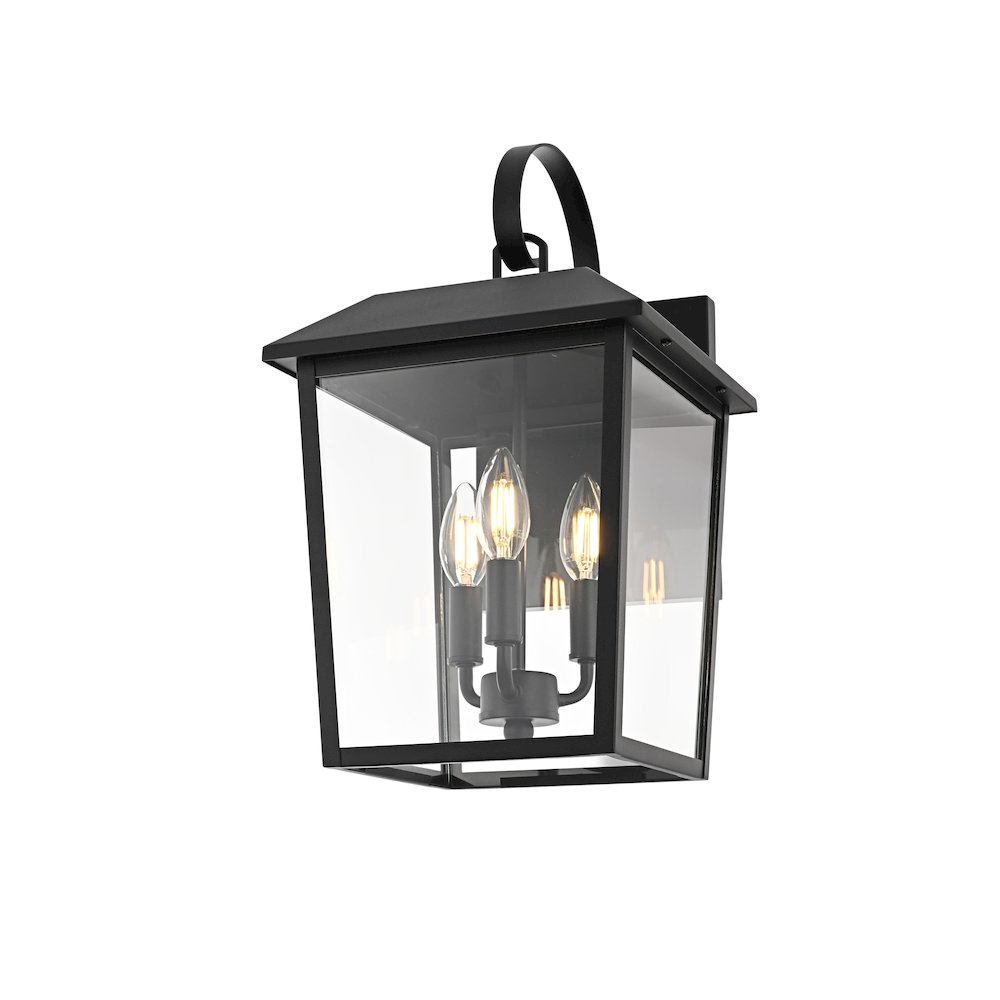 Riggs 10 inch Outdoor Wall Sconce in Black. Picture 3