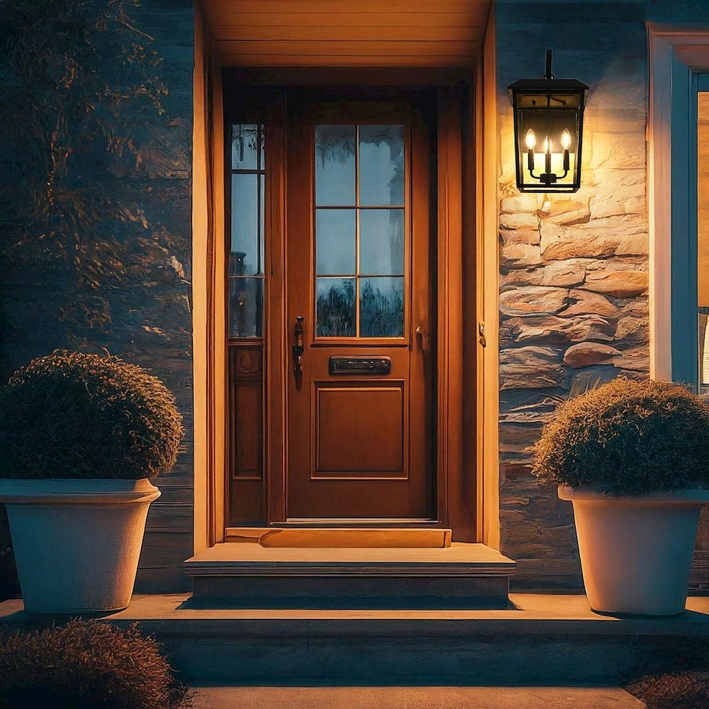 Riggs 11 inch Outdoor Wall Sconce in Black. Picture 2