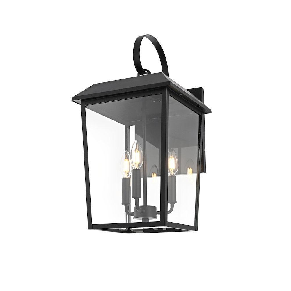 Riggs 11 inch Outdoor Wall Sconce in Black. Picture 3