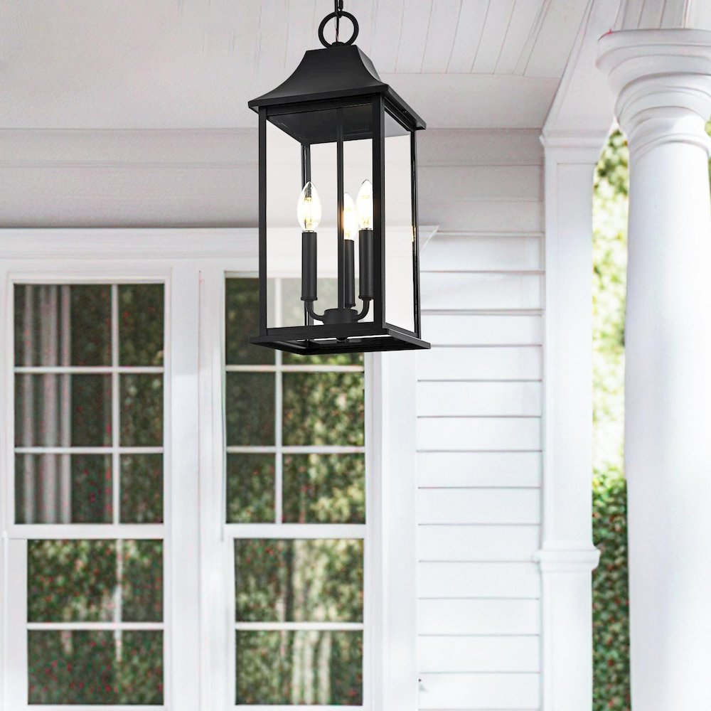 Shepard 8 x 20.5 inch Outdoor Pendant in Black. Picture 2