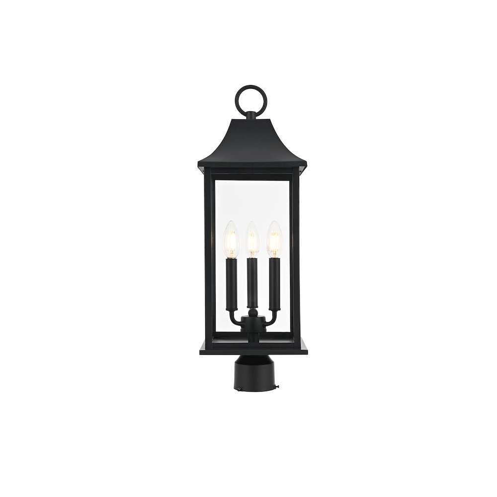 Shepard 8 x 23.5 inch Outdoor Post Light in Black. Picture 1