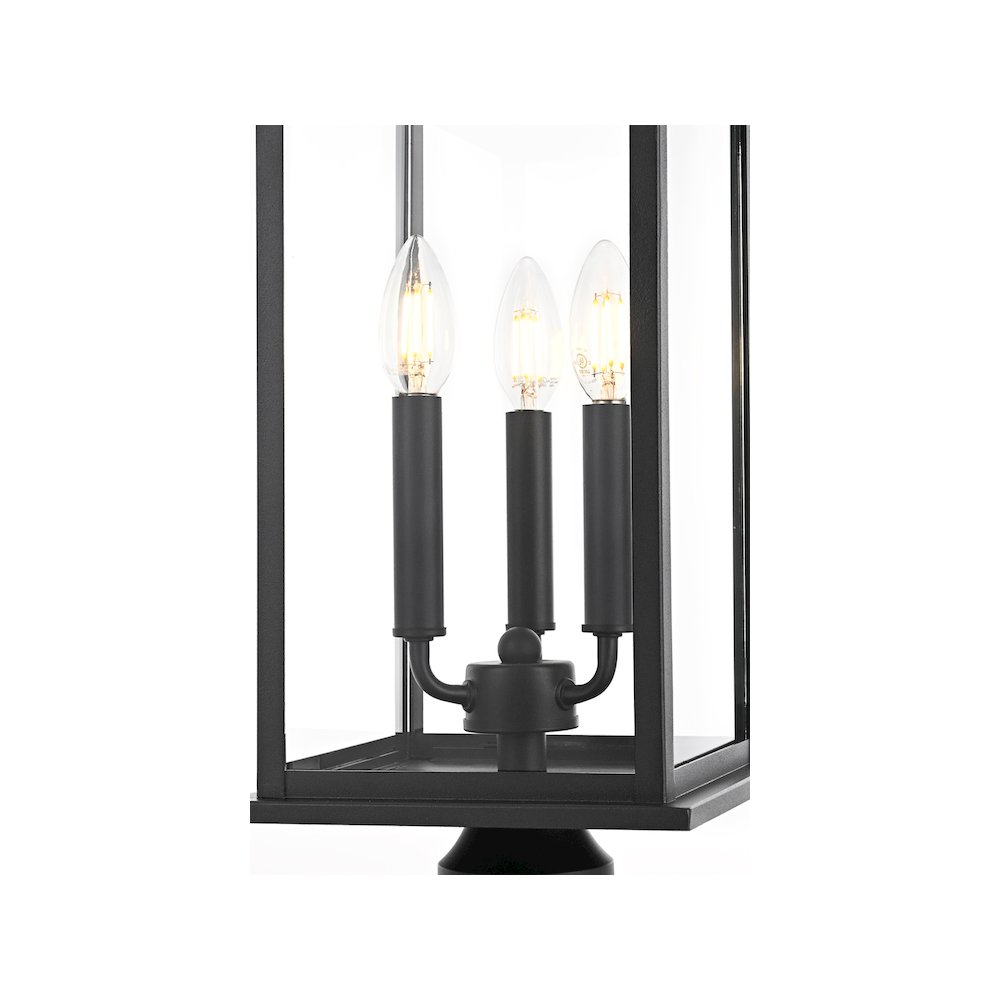 Shepard 8 x 23.5 inch Outdoor Post Light in Black. Picture 3