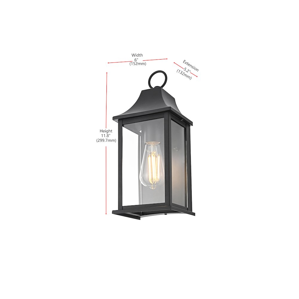 Shepard 6 inch Outdoor Wall Sconce in Black. Picture 8