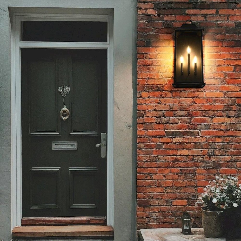 Shepard 10 inch Outdoor Wall Sconce in Black. Picture 2