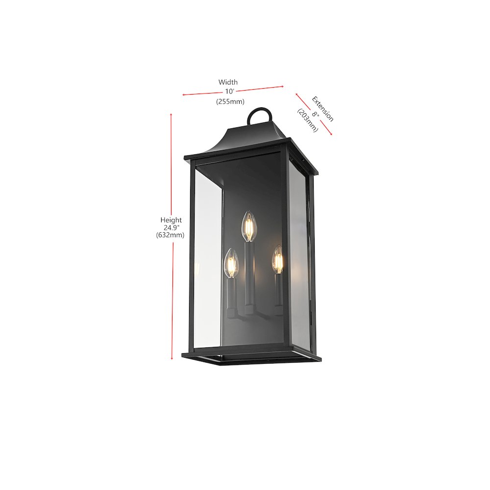 Shepard 10 inch Outdoor Wall Sconce in Black. Picture 8