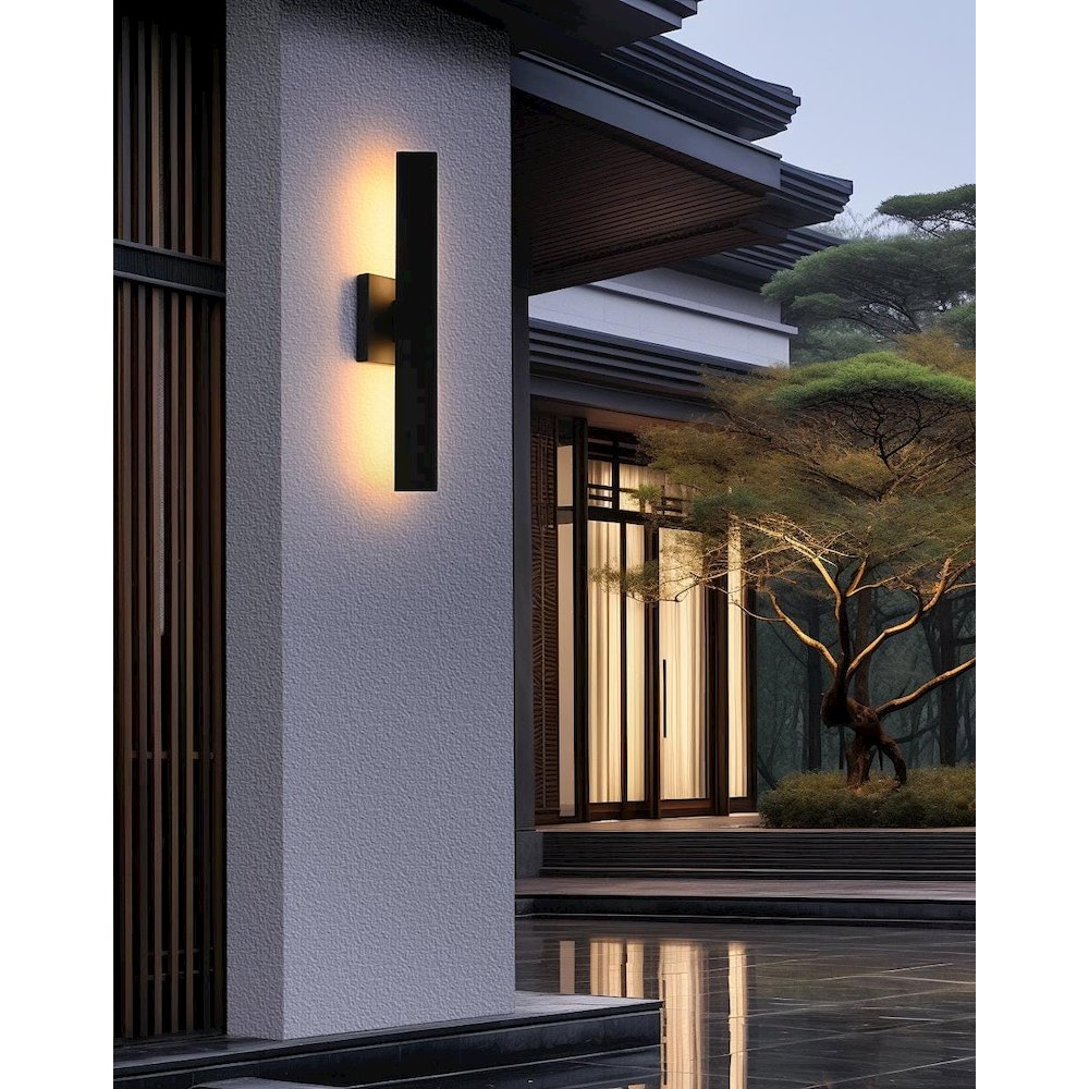 Troy 4.5 x 18 inch Outdoor Wall Sconce in Black. Picture 2